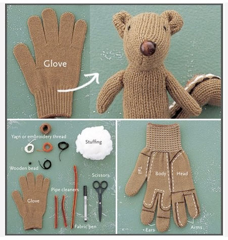 Stuffed animal from glove